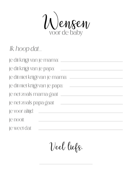 Wenskaarten - Babyshower