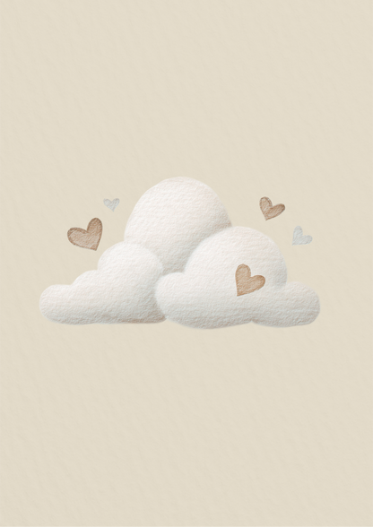 Wolk met hartjes poster