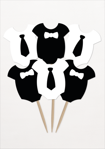 Cupcake Topper Jongen Blauw/Zwart