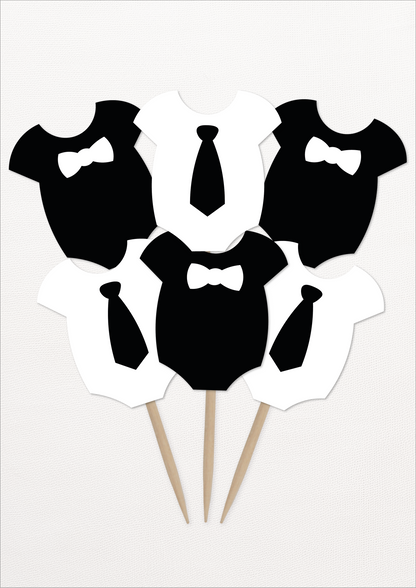 Cupcake Topper Jongen Blauw/Zwart